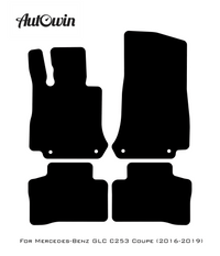 Black Sheepskin Floor Mats For Mercedes Benz GLC-Class C253 Coupe (2016-2019) | ER56 Design - AutoWin