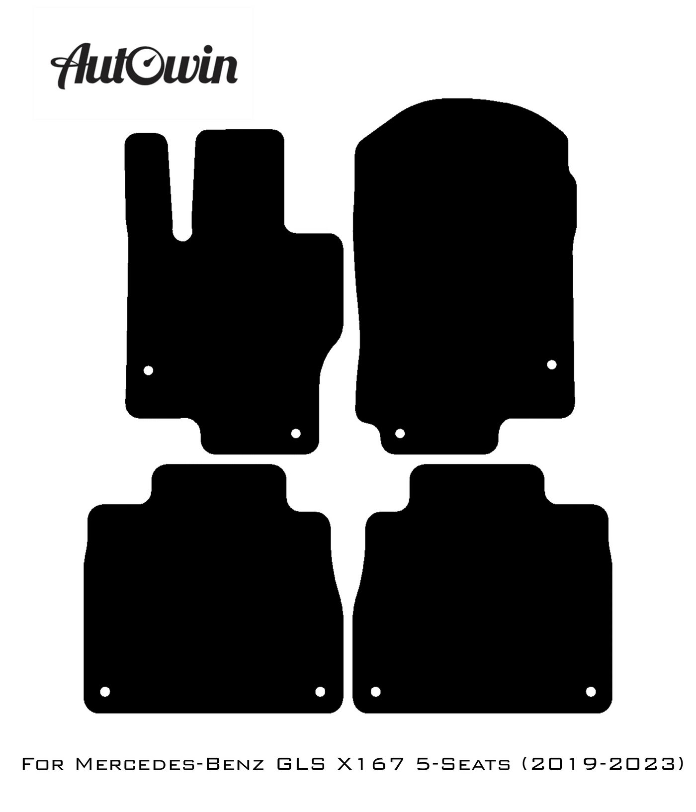 Black Sheepskin Floor Mats For Mercedes Benz GLS-Class X167 (2019-2023) | ER56 Design - AutoWin