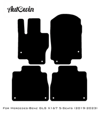 Black Sheepskin Floor Mats For Mercedes Benz GLS-Class X167 (2019-2023) | ER56 Design - AutoWin