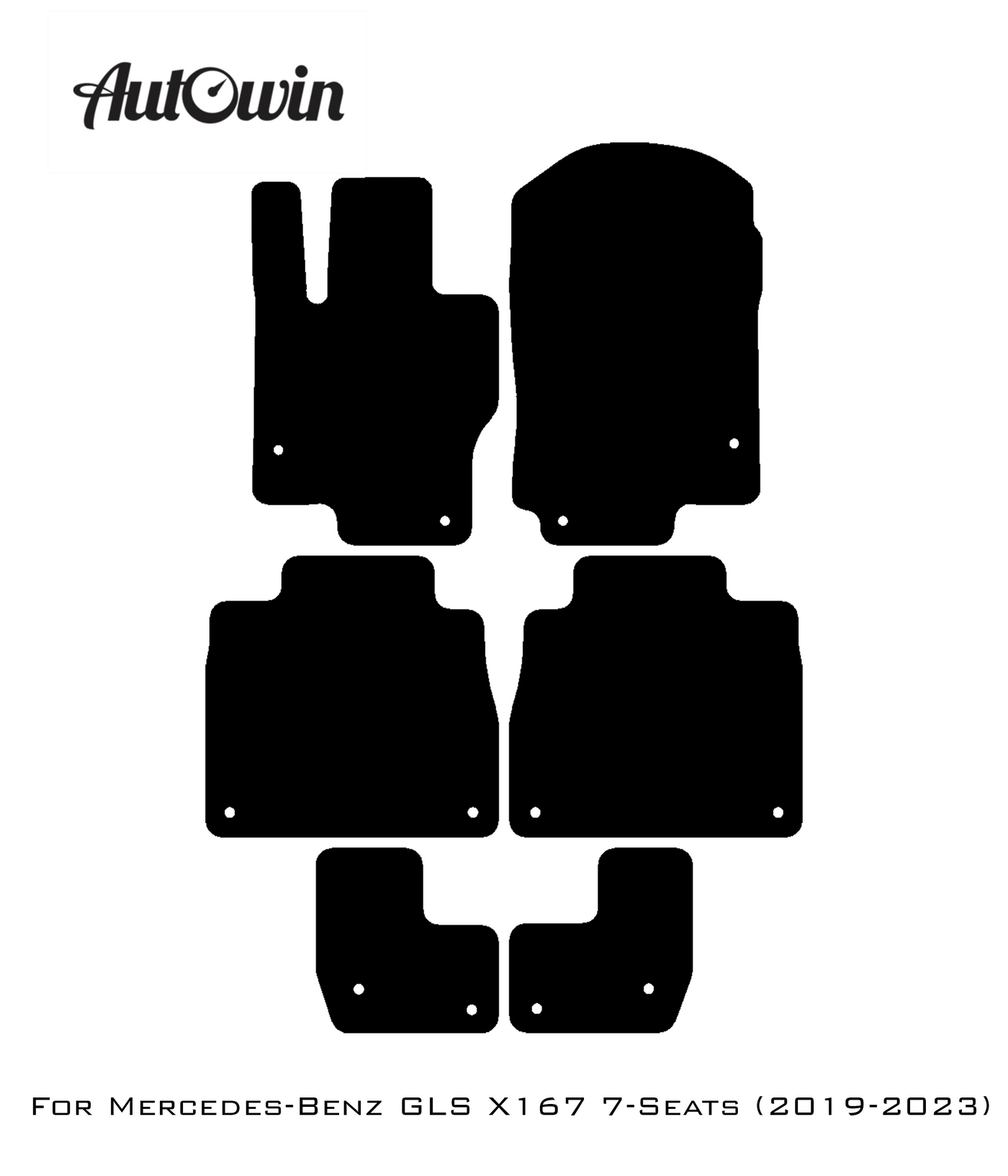 Black Sheepskin Floor Mats For Mercedes Benz GLS-Class X167 (2019-2023) | ER56 Design - AutoWin