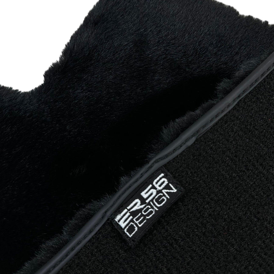 Black Sheepskin Floor Mats For Mercedes Benz S-Class W126 (1979-1991) | ER56 Design - AutoWin