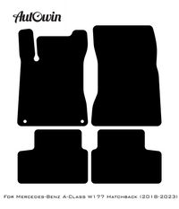 Blue Floor Mats For Mercedes Benz A-Class W176 (2012-2018) | Limited Edition - AutoWin