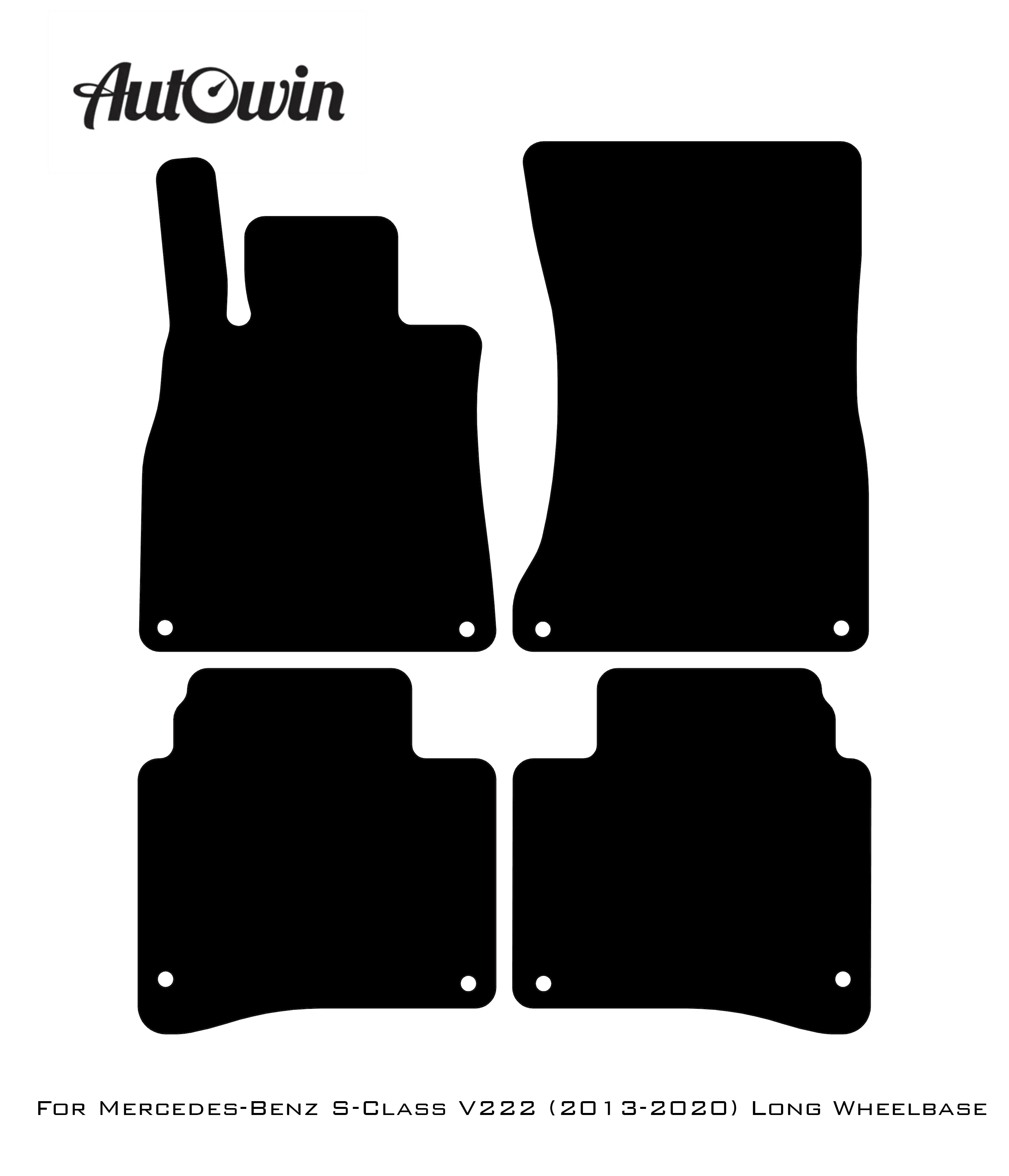 Blue Floor Mats For Mercedes Benz S-Class V222 (2013-2020) Long Wheelbase | Limited Edition - AutoWin