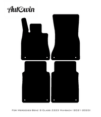 Blue Floor Mats For Mercedes Benz S-Class Z223 Maybach (2021-2023) | Limited Edition - AutoWin