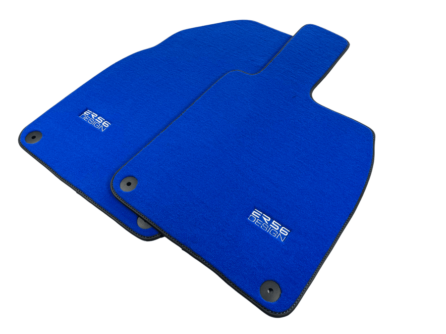 Blue Floor Mats for Porsche 718 Boxster 2016-2023 ER56 Design - AutoWin