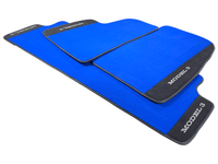 Blue Floor Mats For Tesla Model 3 With Alcantara Leather - AutoWin