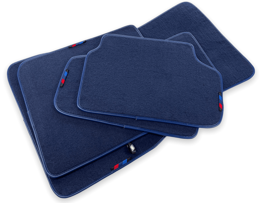 Dark Blue Floor Mats For BMW M4 Series F83 With M Package - AutoWin