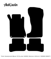 Dark Blue Floor Mats For Mercedes Benz C-Class W203 Sedan 4Matic (2000-2007) | Limited Edition - AutoWin