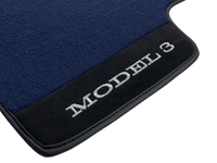 Dark Blue Floor Mats For Tesla Model 3 With Alcantara Leather - AutoWin