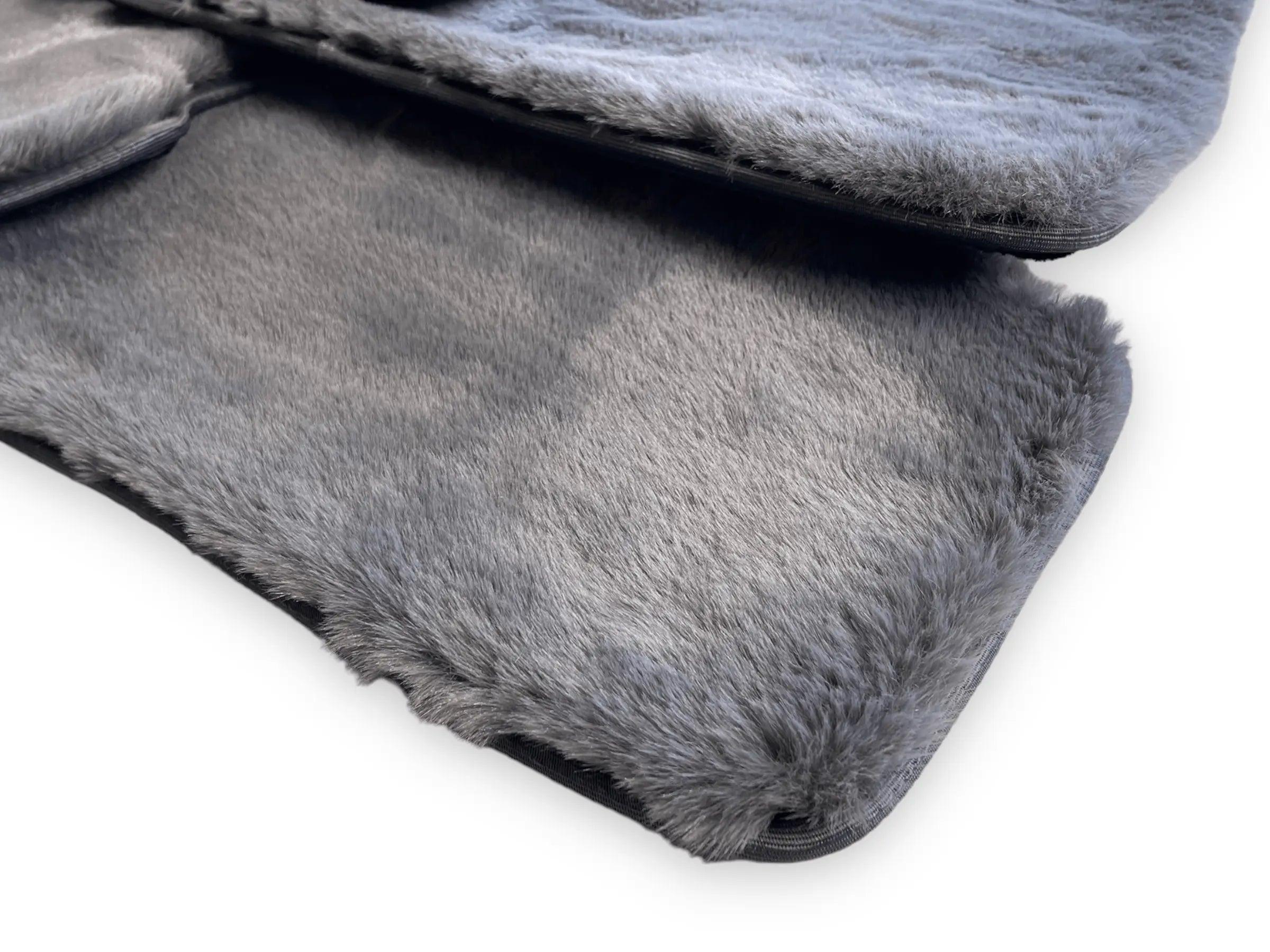 Dark Gray Sheepskin Floor Mats For Bentley Mulsanne (2010-2020) Design Brand - AutoWin