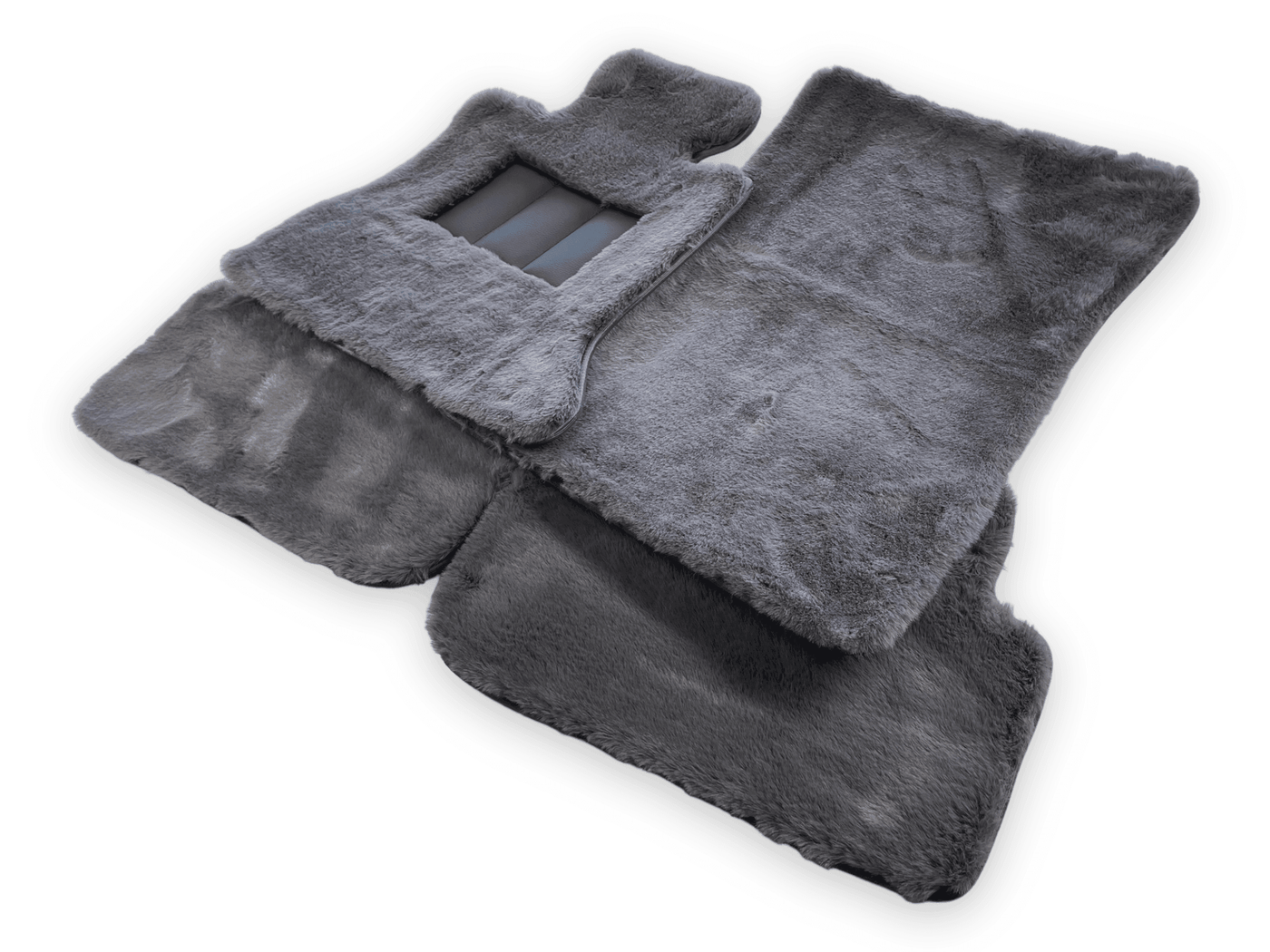 Dark Gray Sheepskin Floor Mats For Rolls Royce Phantom 2003–2016 Er56 Design Brand - AutoWin