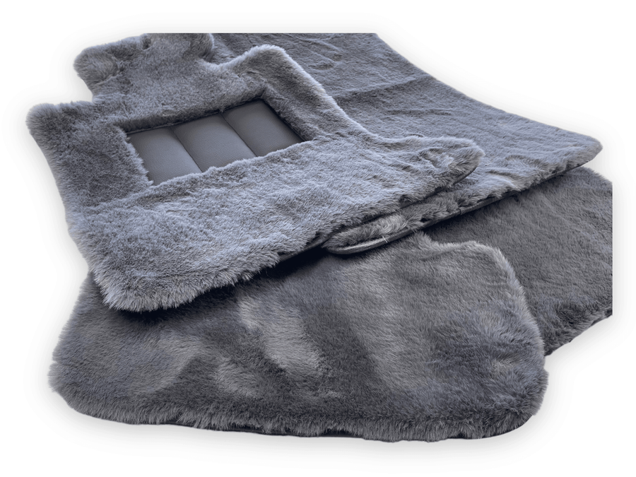 Dark Gray Sheepskin Floor Mats For Rolls Royce Wraith 2013-2023 Er56 Design - AutoWin