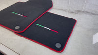 Alfombrillas negras para coche Ferrari 599 Coupe 2006-2012 con ribete rojo