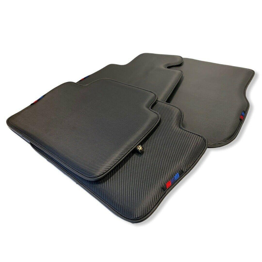 Floor Mats For BMW 1 Series F21 3-door Hatchback Autowin Brand Carbon Fiber Leather - AutoWin