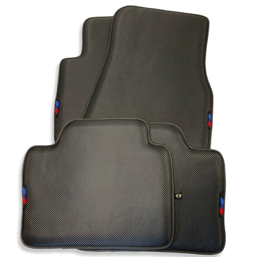 Floor Mats For BMW 1 Series F21 3-door Hatchback Autowin Brand Carbon Fiber Leather - AutoWin