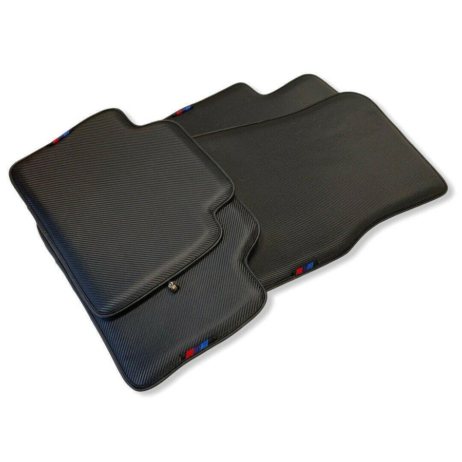 Floor Mats For BMW 1 Series F21 3-door Hatchback Autowin Brand Carbon Fiber Leather - AutoWin