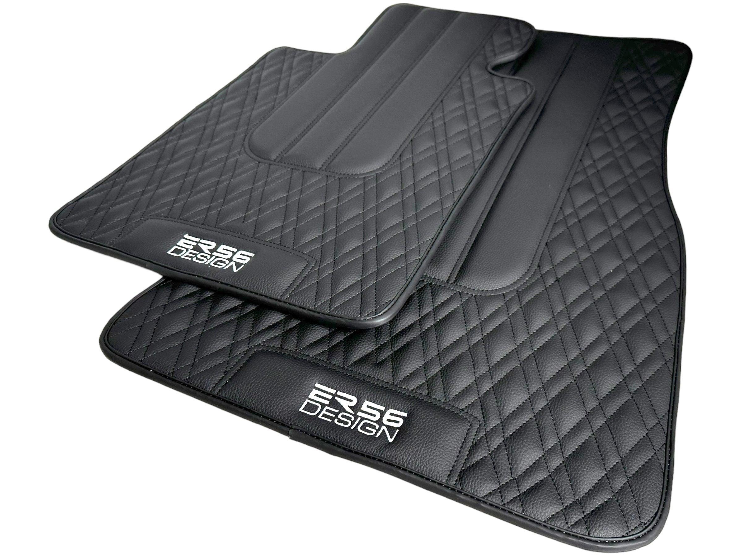 Floor Mats For BMW 3 Series E92 Lci Black Leather Er56 Design - AutoWin