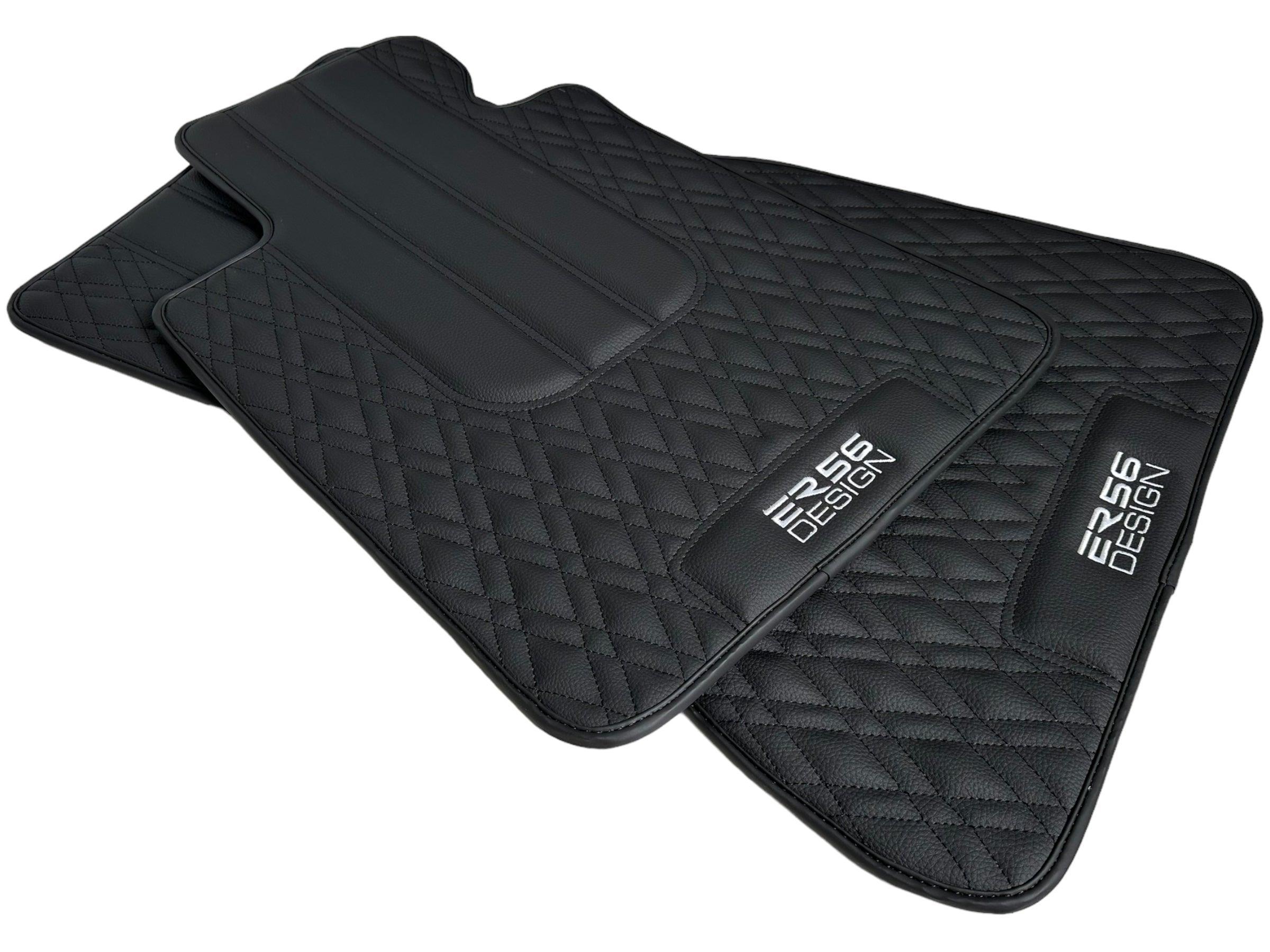 Floor Mats For BMW 3 Series E92 Lci Black Leather Er56 Design - AutoWin