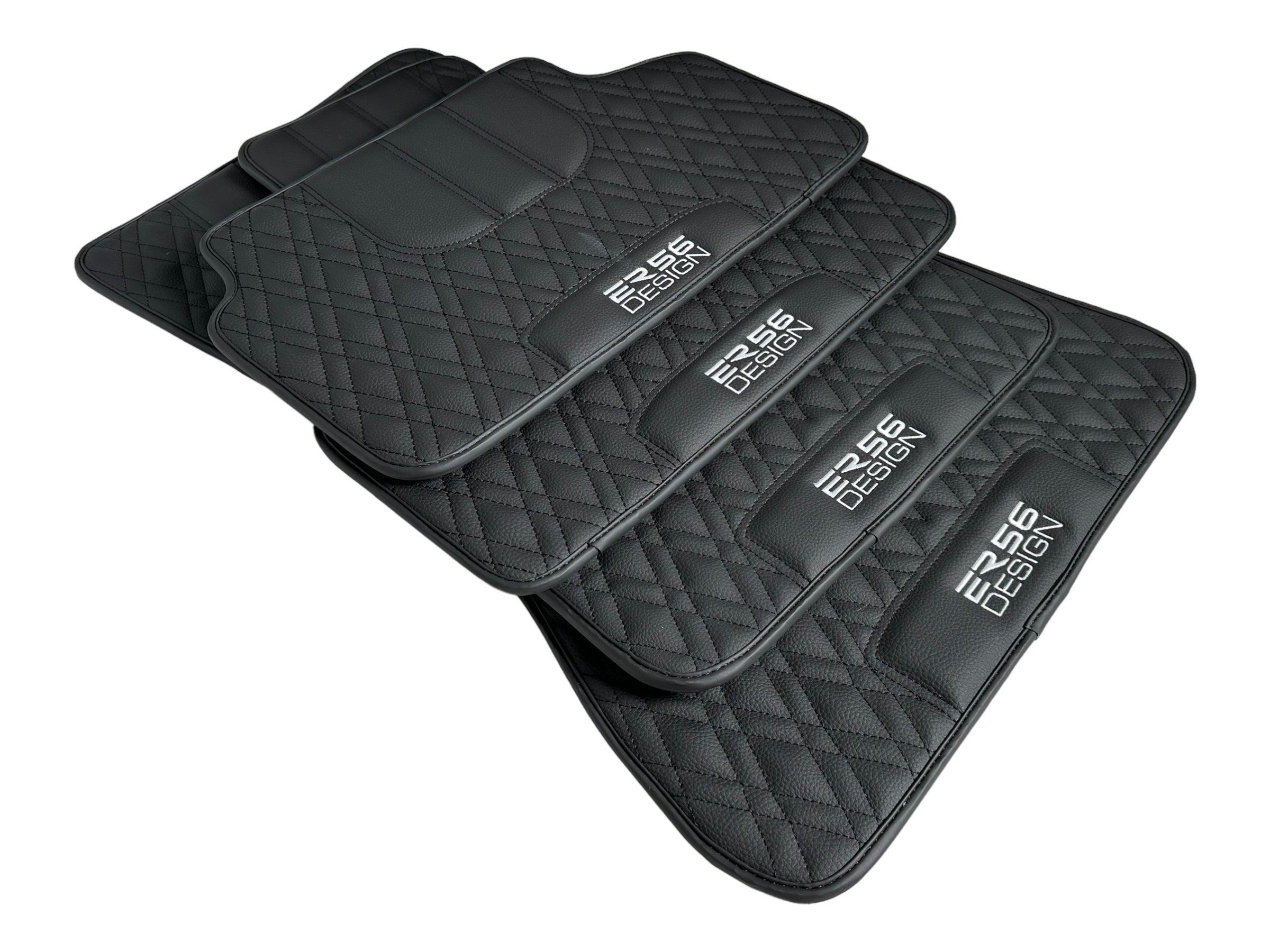 Floor Mats For BMW 3 Series E92 Lci Black Leather Er56 Design - AutoWin