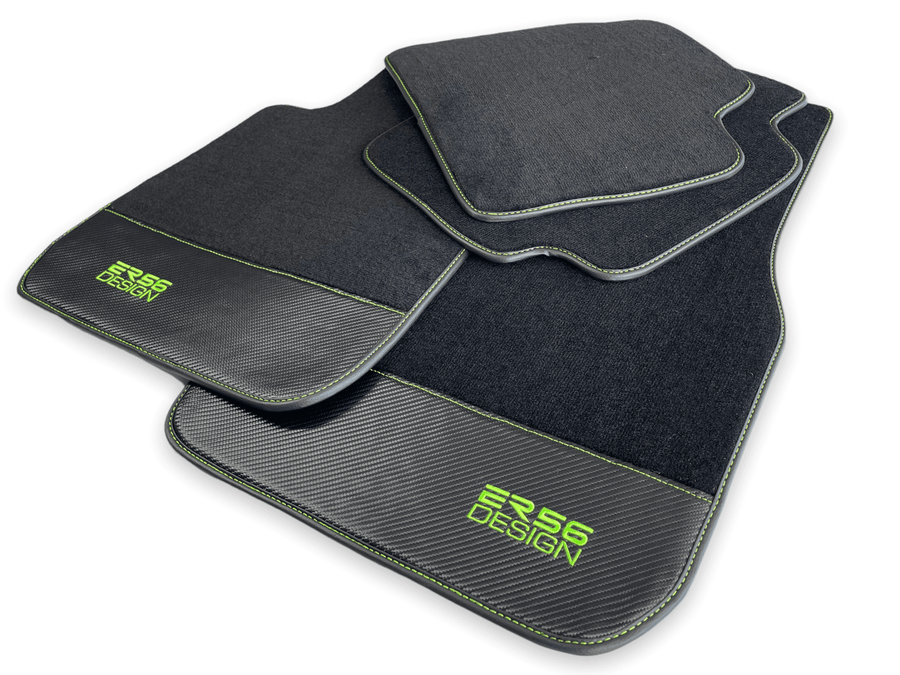 Floor Mats For BMW 4 Series G23 Convertible Carbon Leather Er56 Design - AutoWin