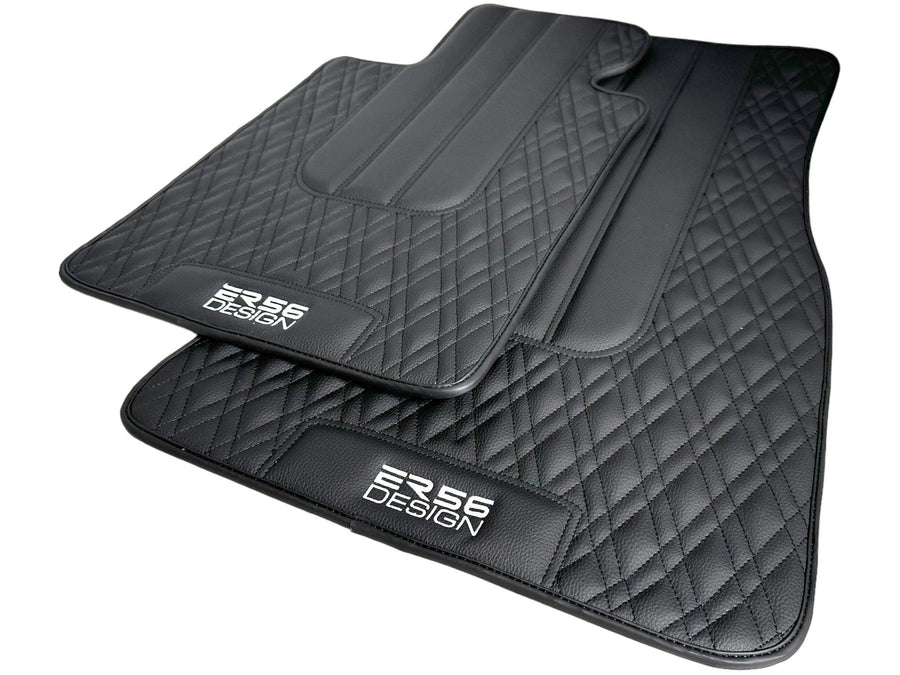 Floor Mats For BMW 5 Series E34 Sedan Black Leather Er56 Design - AutoWin