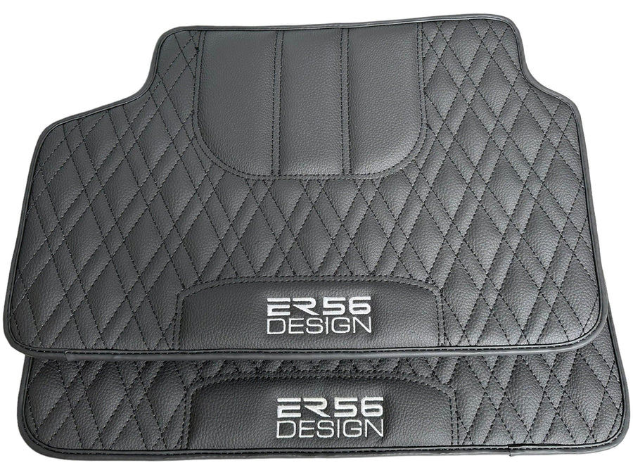 Floor Mats For BMW 5 Series E34 Sedan Black Leather Er56 Design - AutoWin