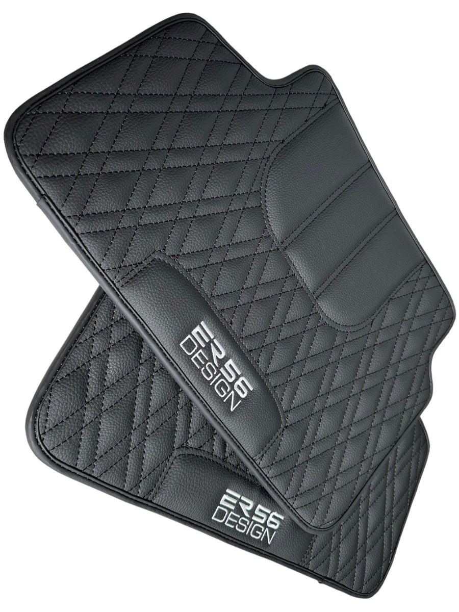 Floor Mats For BMW 5 Series E34 Sedan Black Leather Er56 Design - AutoWin