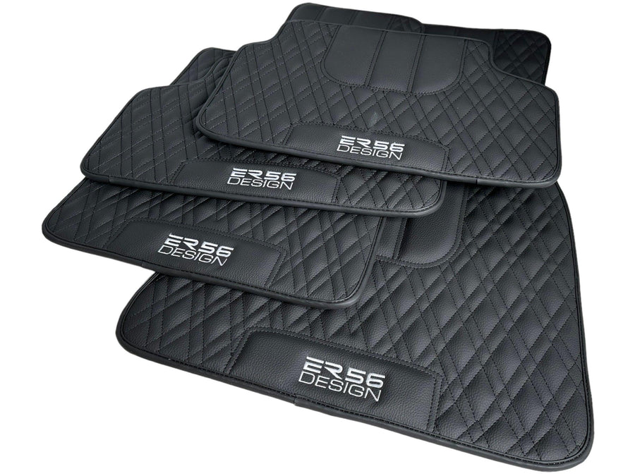 Floor Mats For BMW 6 Series E64 Convertible Black Leather Er56 Design - AutoWin