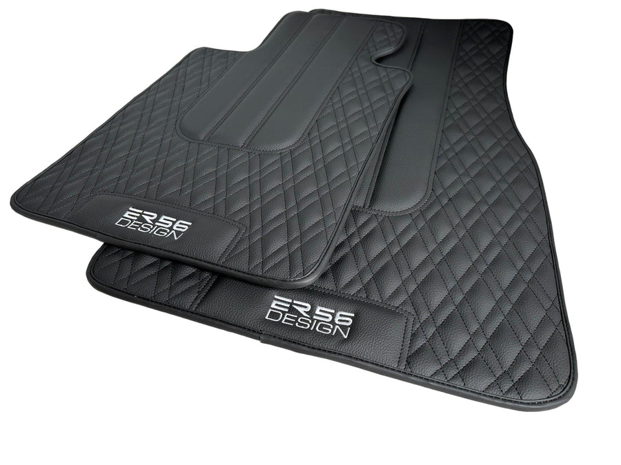 Floor Mats For BMW 6 Series F12 Black Leather Er56 Design - AutoWin