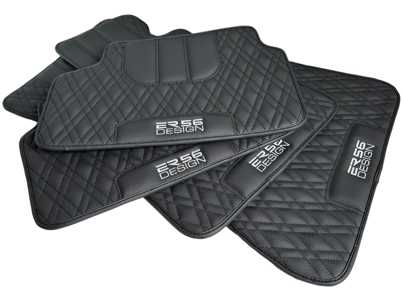 Floor Mats For BMW M4 G83 Convertible Black Leather Er56 Design - AutoWin