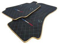 Floor Mats For Bugatti Chiron Alcantara Leather Gold Edition - AutoWin