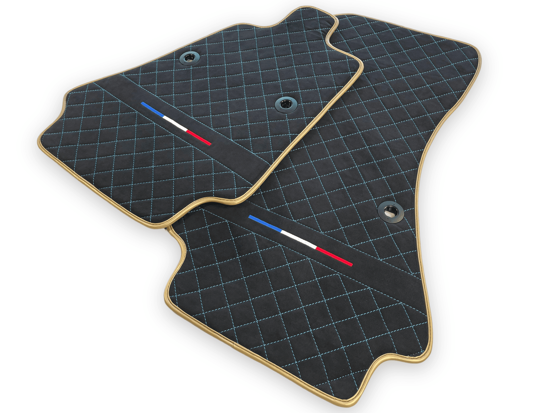 Floor Mats For Bugatti Chiron Alcantara Leather Gold Edition - AutoWin