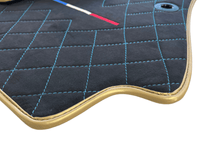 Floor Mats For Bugatti Chiron Alcantara Leather Gold Edition - AutoWin