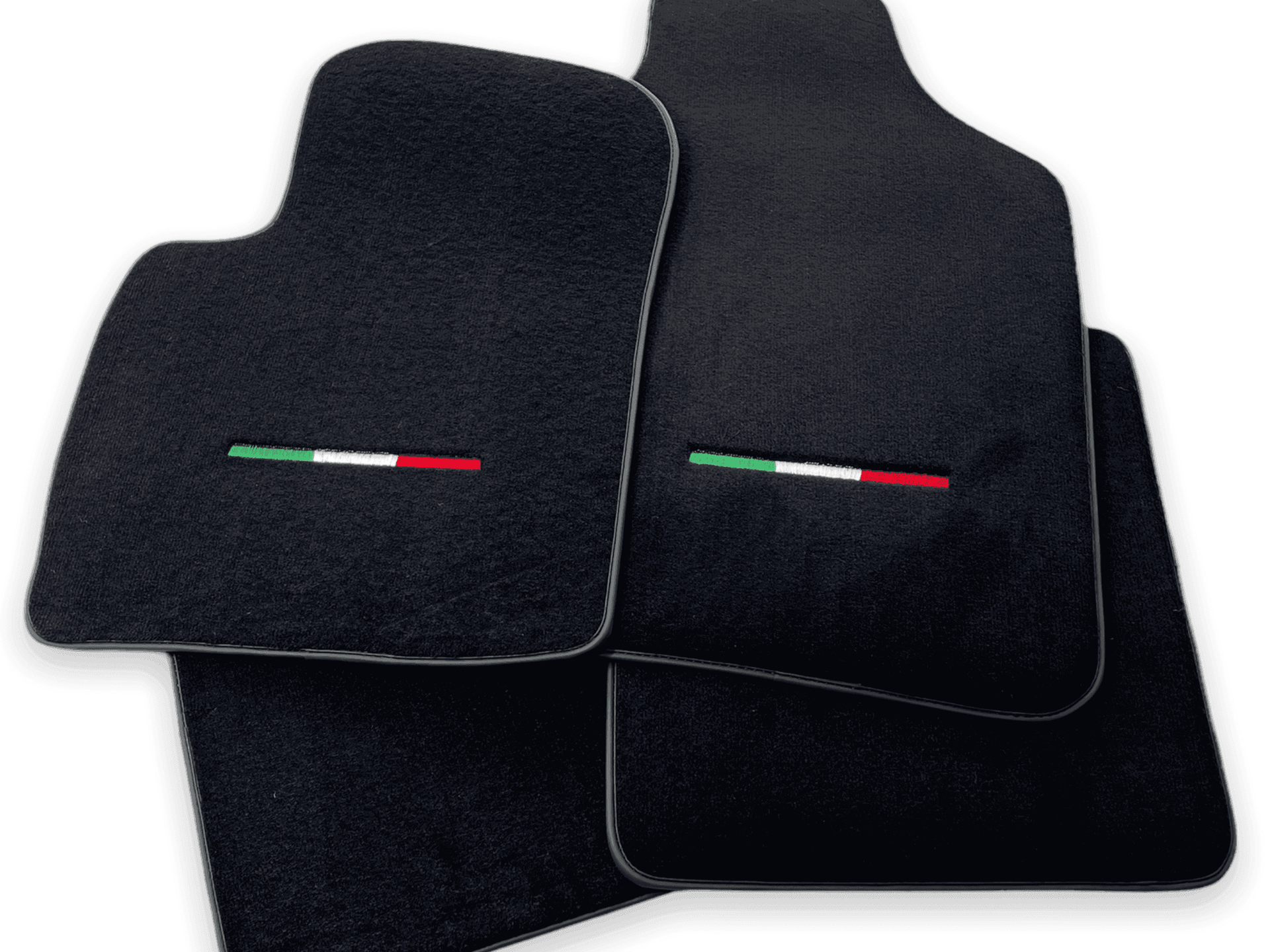 Italian Edition Black Floor Mats for Fiat 500X (2018-2024) Convertible - AutoWin
