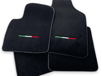 Italian Edition Black Floor Mats for Fiat 500X (2018-2024) Convertible - AutoWin