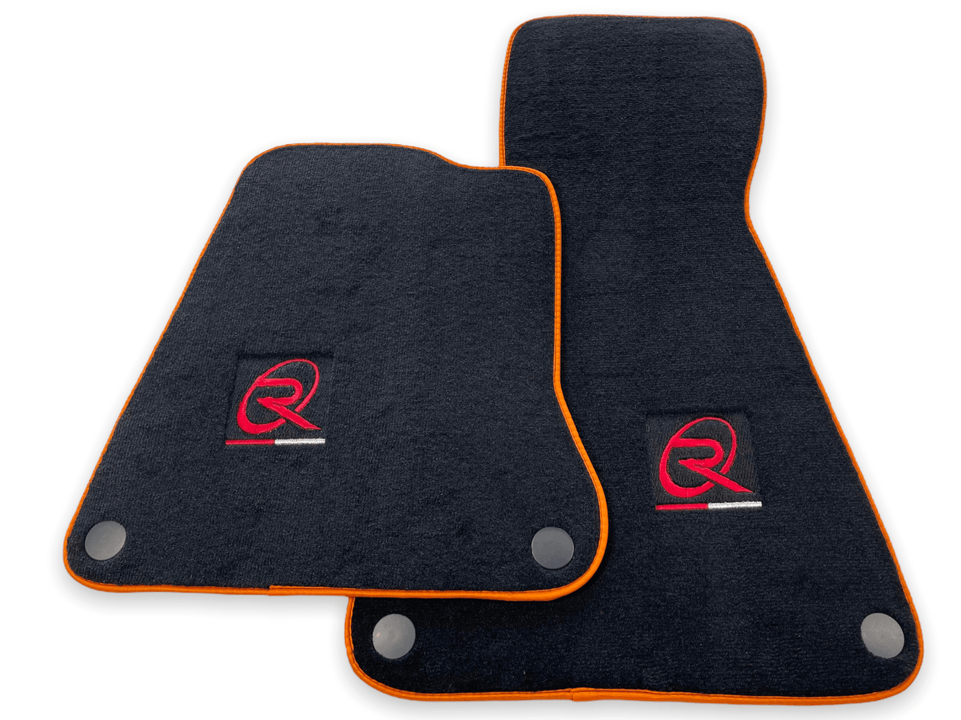 Floor Mats For McLaren MP4 12C Black Tailored Carpets Orange Trim - AutoWin