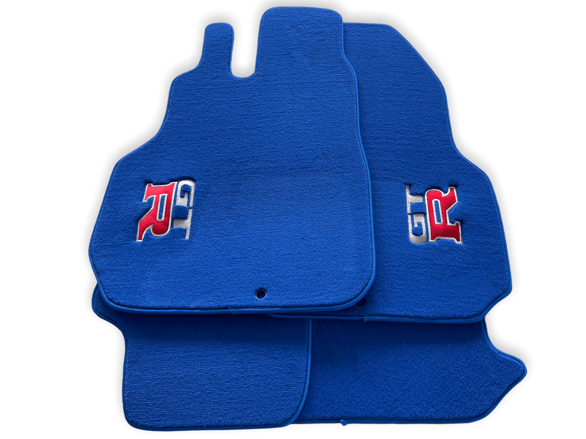 Floor Mats for Nissan GT-R - Tailored Blue Carpets Set with GTR Emblem | AutoWin