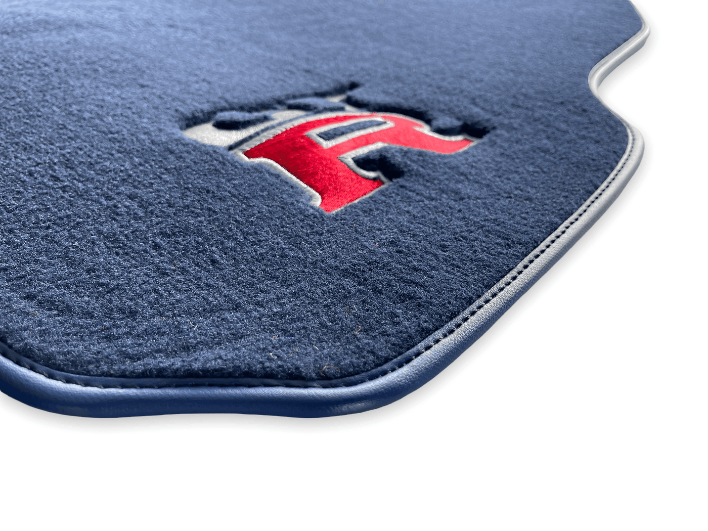 Floor Mats for Nissan GT-R Tailored Dark Blue Carpets Set With GTR Emblem - AutoWin