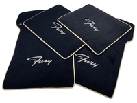 Floor Mats For Plymouth Fury 1957-1968 Black With Beige Trim - AutoWin