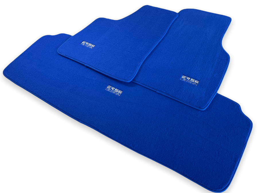 Floor Mats For Tesla Model 3 Blue Tailored Carpets ER56 Design - AutoWin