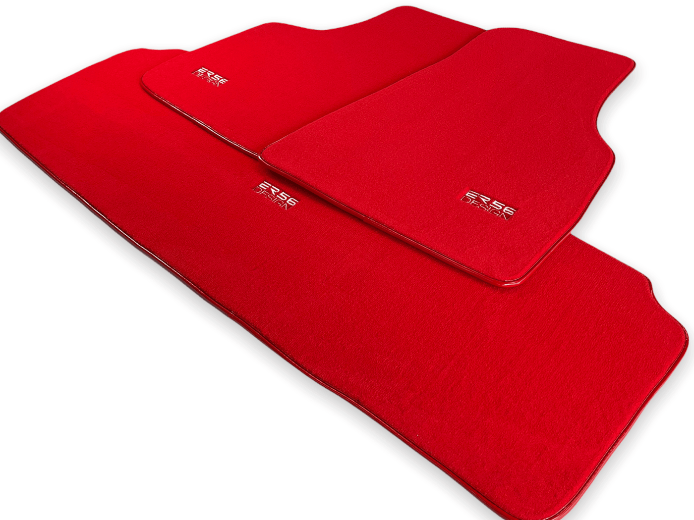 Floor Mats For Tesla Model Y Red Tailored Carpets ER56 Design - AutoWin