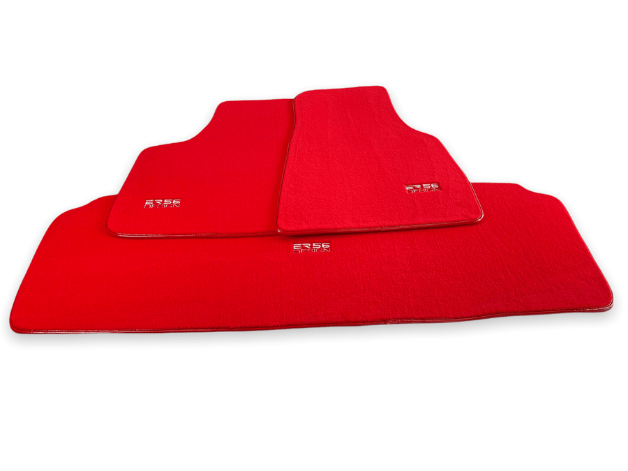 Floor Mats For Tesla Model Y Red Tailored Carpets ER56 Design - AutoWin