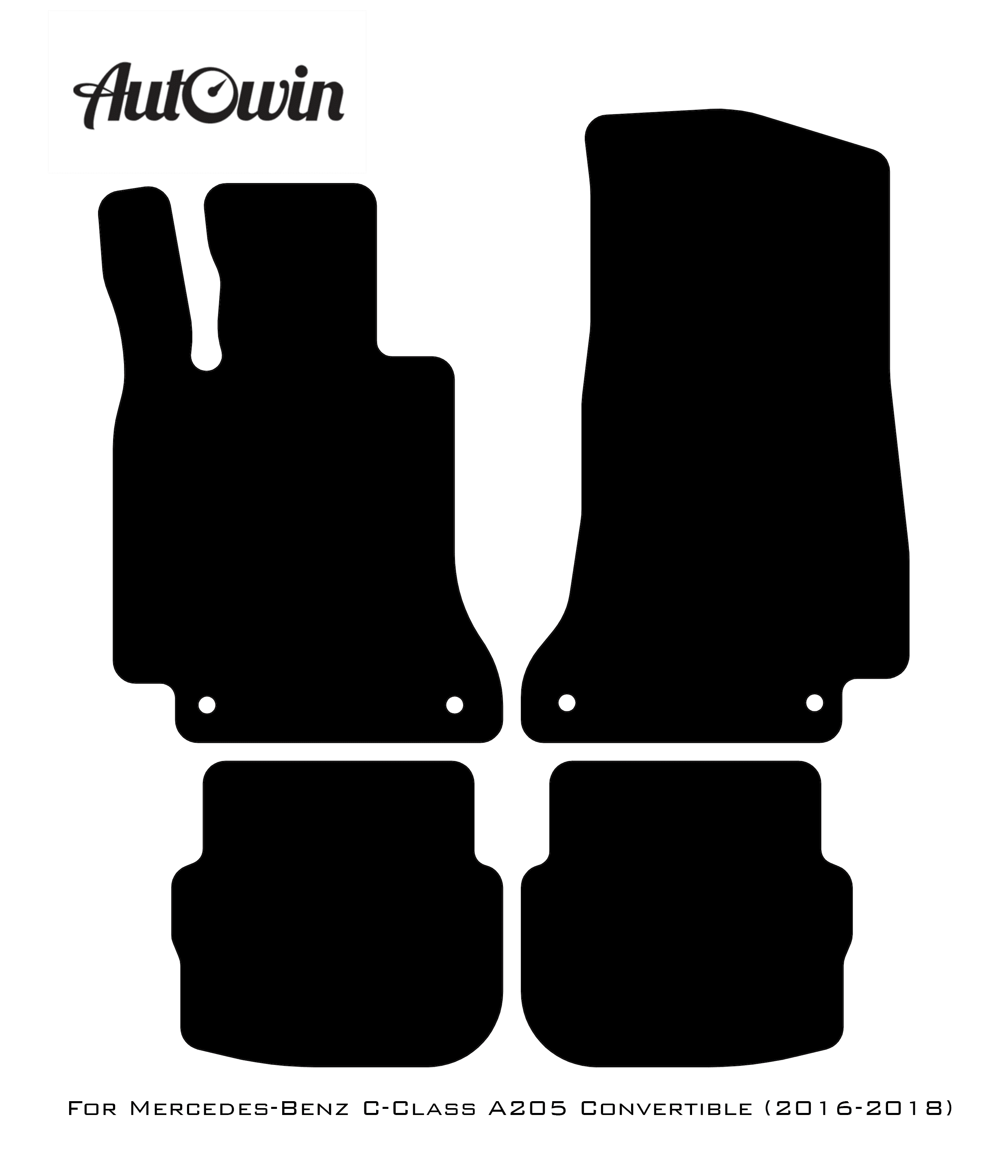 Gray Floor Mats For Mercedes Benz C-Class A205 Convertible (2016-2018) | Limited Edition - AutoWin