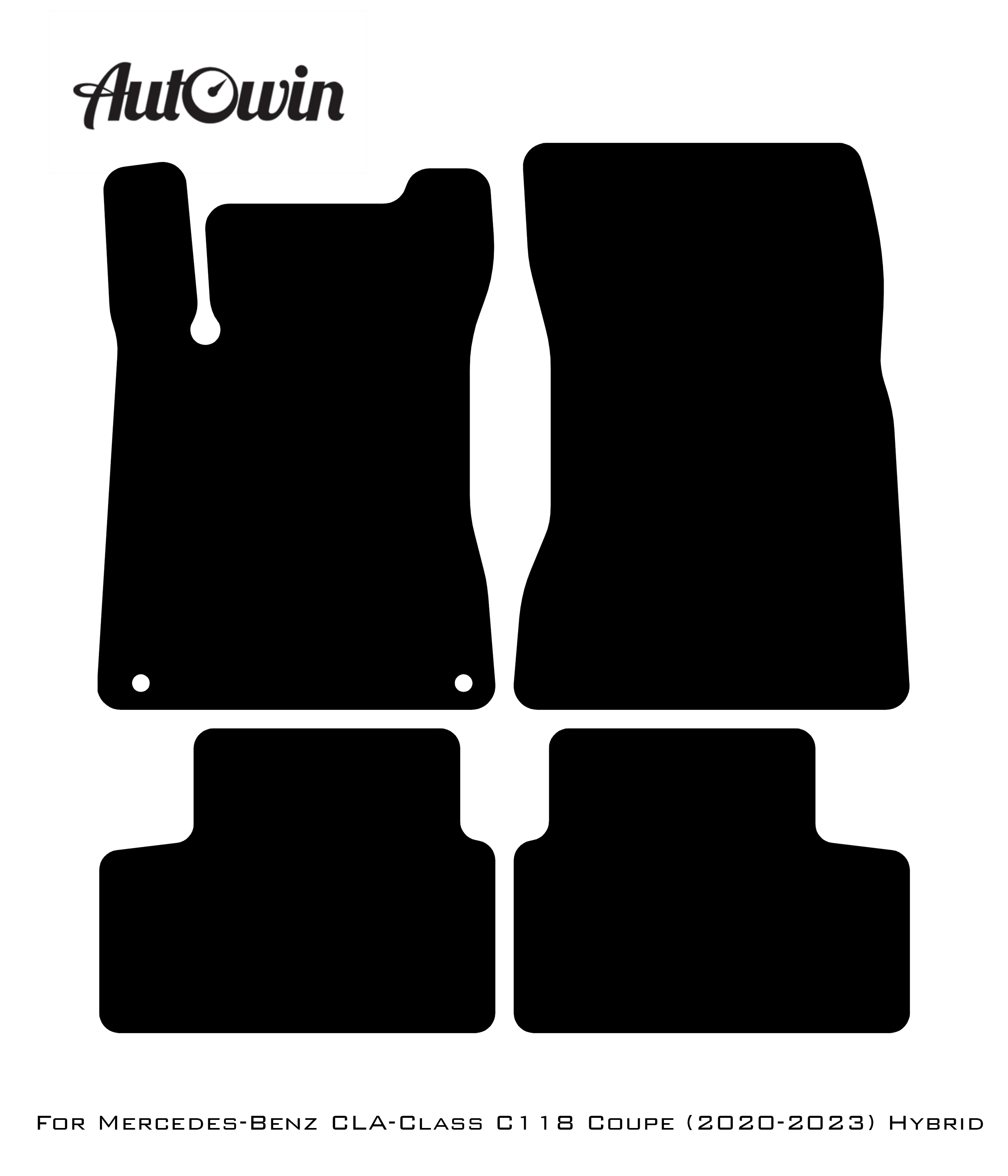 Gray Floor Mats For Mercedes Benz CLA-Class C118 Coupe (2020-2023) Hybrid | Limited Edition - AutoWin