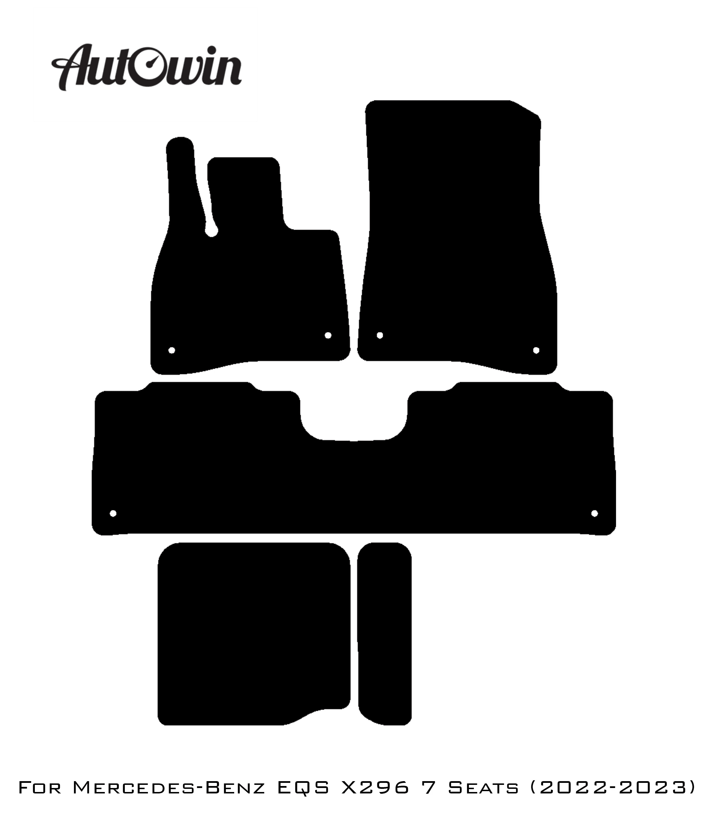 Gray Floor Mats For Mercedes Benz EQS-Class X296 (2022-2023) | Limited Edition - AutoWin