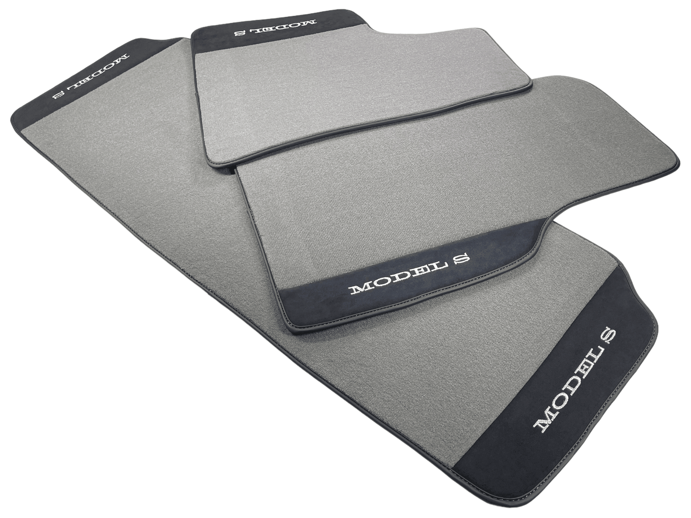 Gray Floor Mats For Tesla Model S With Alcantara Leather - AutoWin