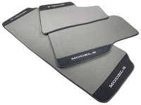 Gray Floor Mats For Tesla Model S With Alcantara Leather - AutoWin