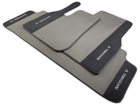 Gray Floor Mats For Tesla Model Y With Alcantara Leather - AutoWin