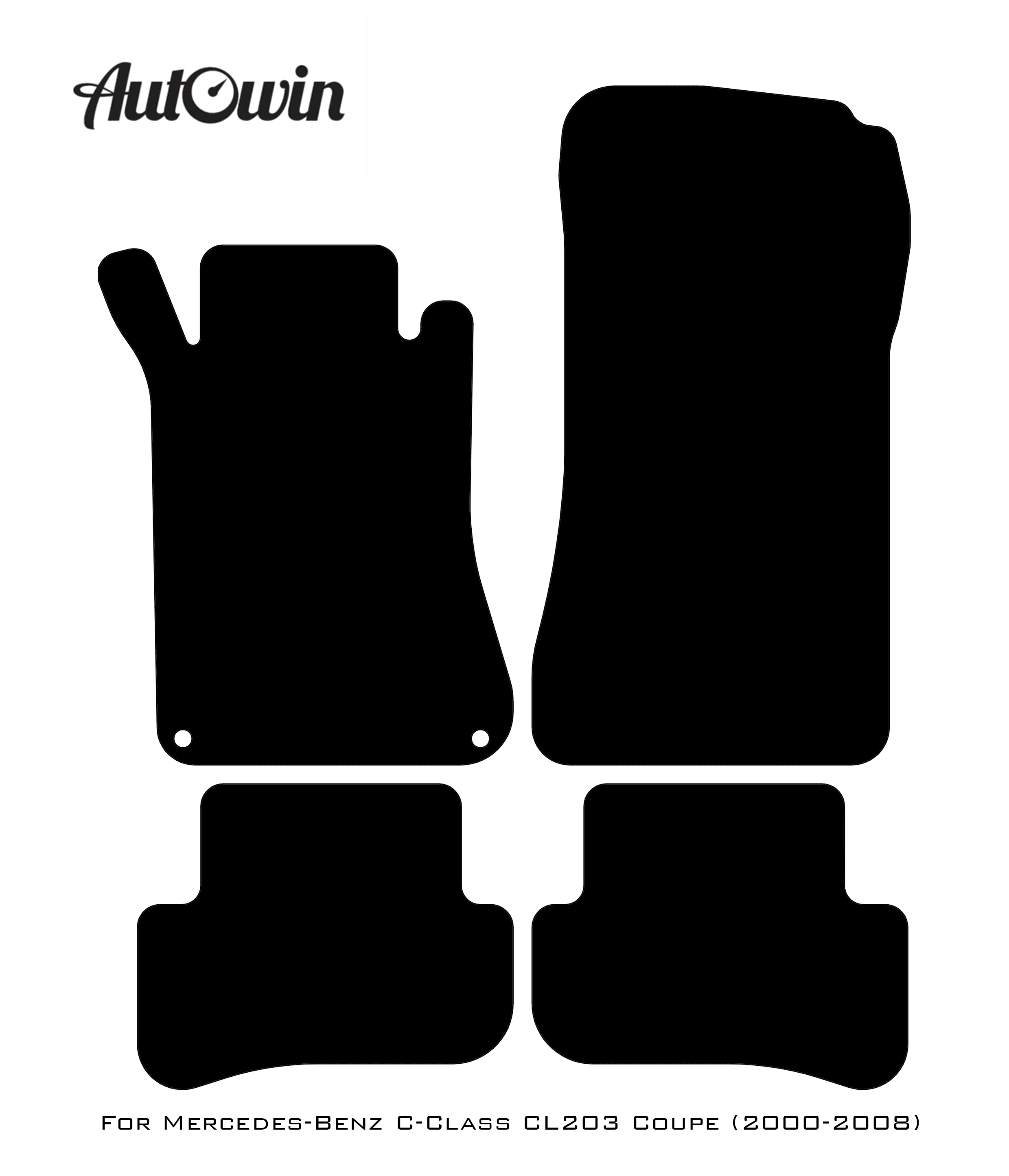 Gray Luxury Floor Mats For Mercedes Benz C-Class CL203 Coupe (2000-2008) | ER56 Design - AutoWin