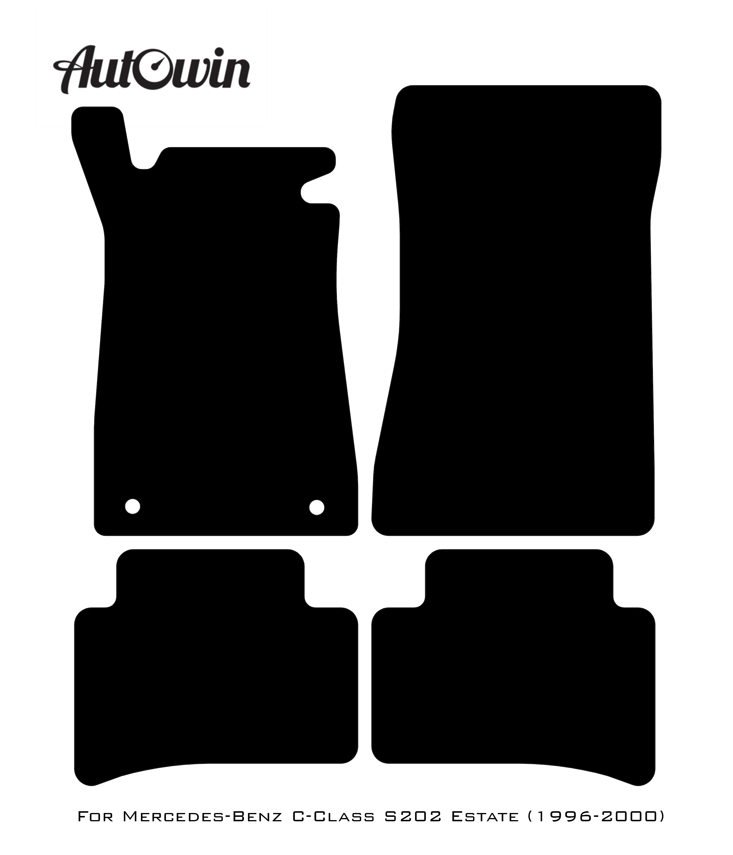 Gray Luxury Floor Mats For Mercedes Benz C-Class S202 Estate (1996-2000) | ER56 Design - AutoWin